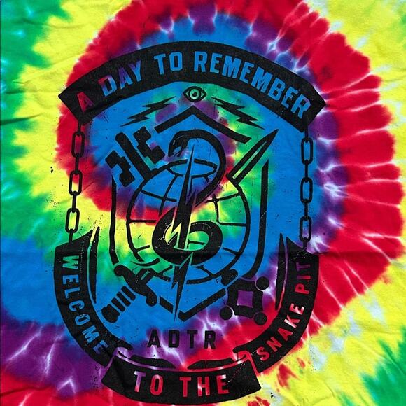 A Day to Remember Multicolor Tie-Dye Band T-Shirt, Size XL, NWOT - Picture 5 of 8